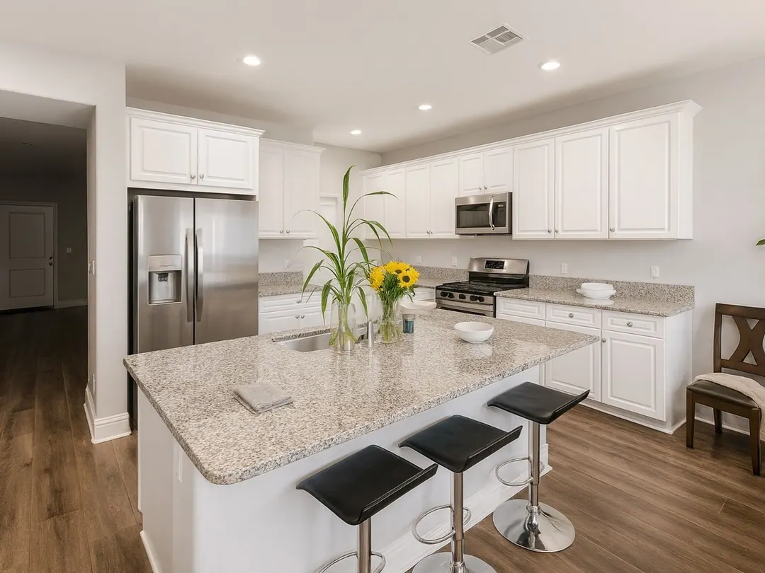 The same kitchen, cleared and brightened